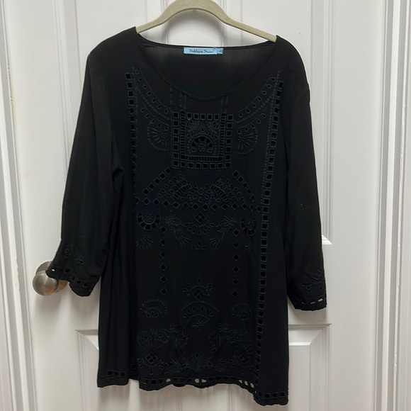 Black Eyelet‎ Swim Tunic Large - Picture 1 of 5